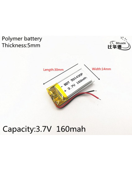 BATERIA DE LITIO 501430 3 7V 160mAh
