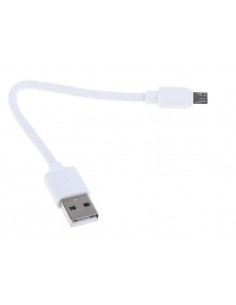 CABLE DATOS Y CARGA USB A MICRO USB BLANCOPLANO
