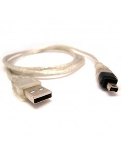 CABLE USB 2 0 AM A - MINI B 5 PINES 19 CM GRIS