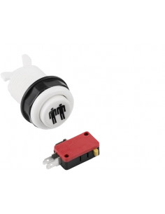BOTON PULSADOR REDONDO ARCADE BLANCO 2 JUGADORES
