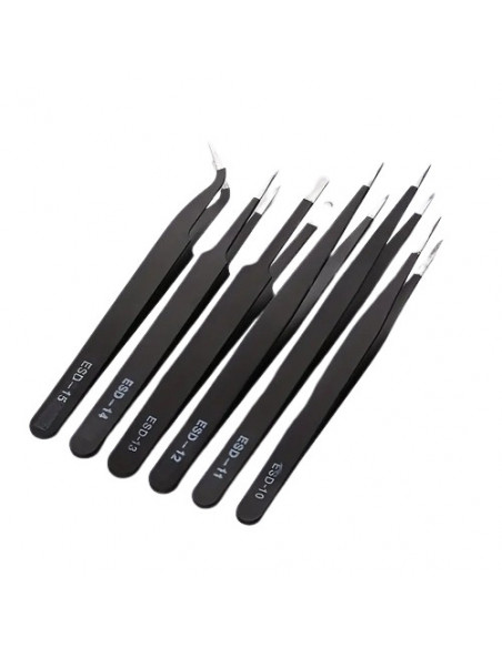 KIT DE 6 PINZAS ANTIESTÁTICA