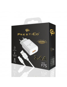 CARGADOR PRESTICO F7S USB 5V 2 4A CON CABLE USB-C