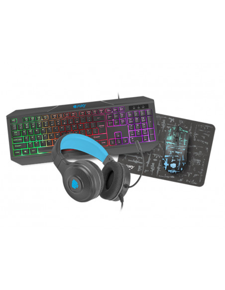 PACK GAMING 4EN1 FURY TECLADO RATON AURICULARES AL