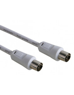 CABLE ANTENA TV MACHO/HEMBRA 7 5M BLANCO