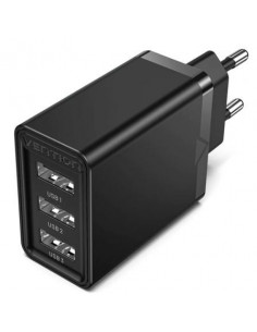 CARGADOR DE PARED VENTION 3XUSB 5V 2 4A NEGRO