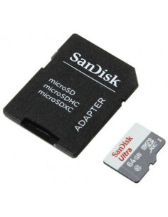 MICROSD XC SANDISK C10 64GB CON ADAP  C  RASPBERRY