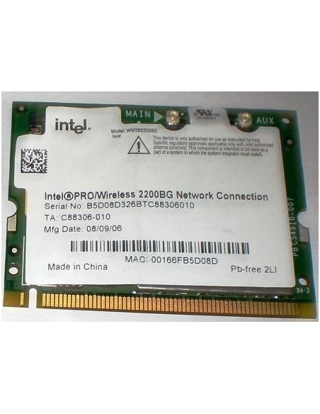 TARJETA RED INTEL PRO WIRWLESS 2200BG USADO