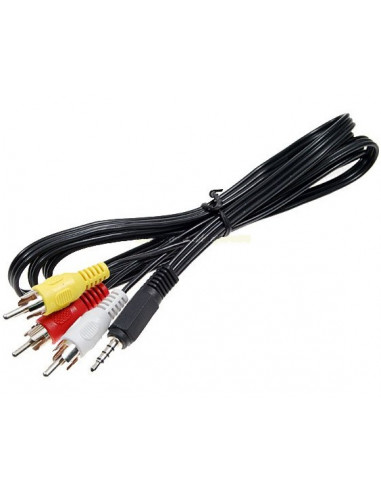 CABLE JACK 3 5 MACHO A 3xRCAs MACHO  5M