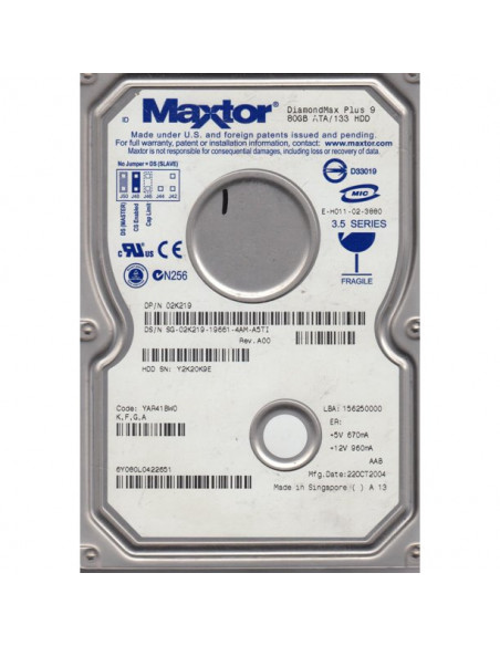 DISCO DURO HDD 3 5  IDE 80GB MAXTOR DIAMONDMAX