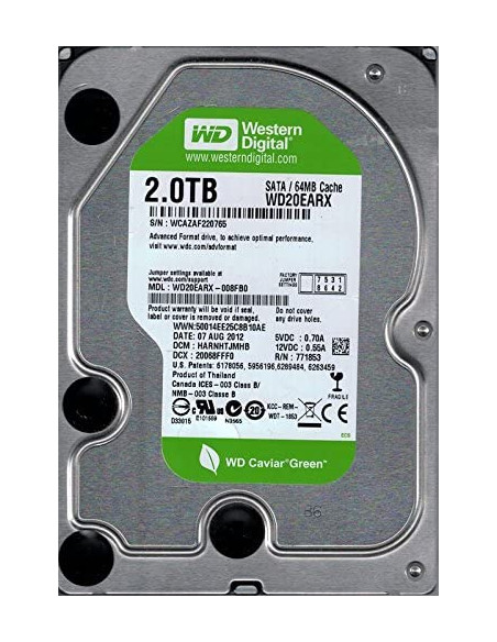 DISCO DURO 3 5  SATA WD20EARX 2TB REACONDICIONADO
