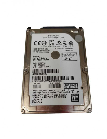 DISCO DURO SATA 2 5  500GB Portátil 5K750-500