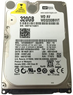  DISCO DURO HDD 2 5  SATA 320GB WD WD3200BVVT